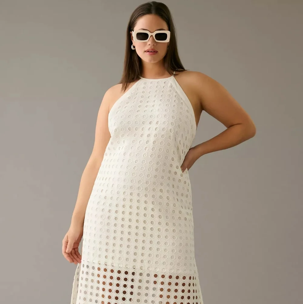 NWOT - Anthropologie  White Eyelet Maxi Dress - Picture 3 of 13